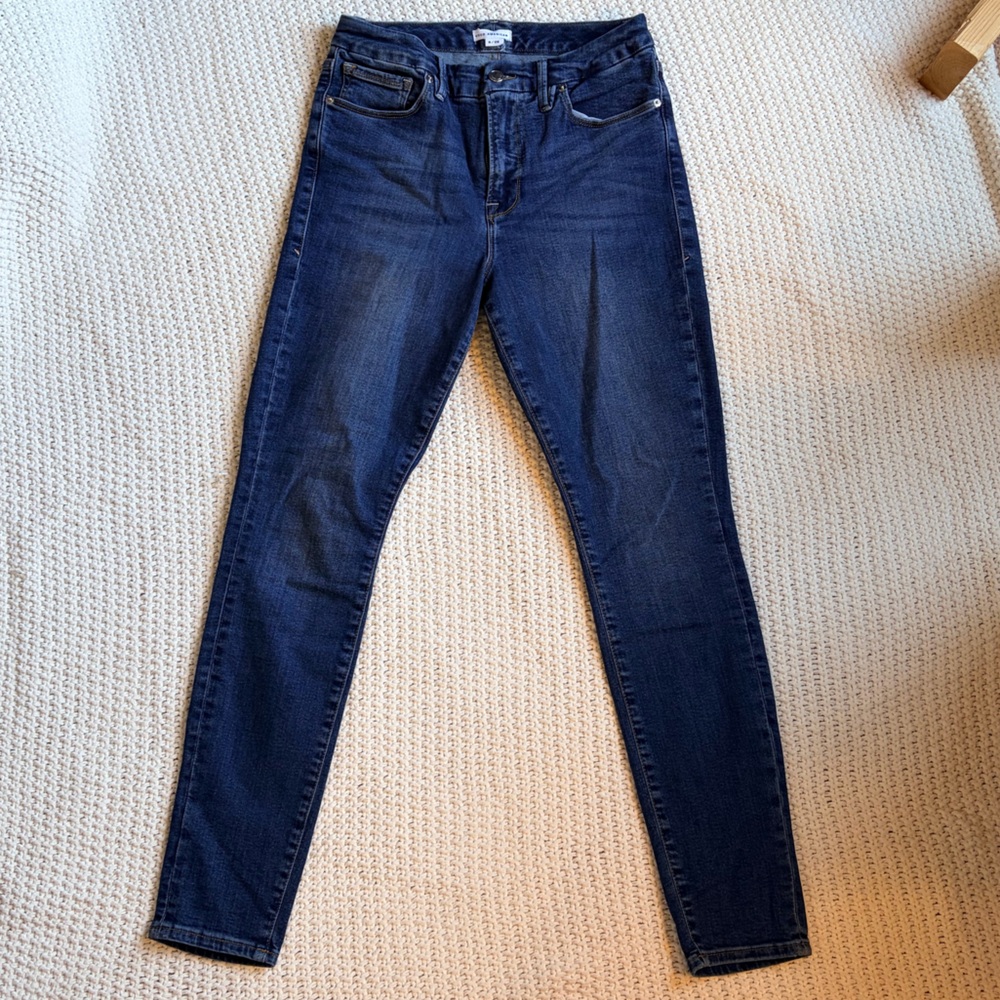 Good American Good Legs Skinny Jeans Size 8/29 Dark Wash Organic Cotton